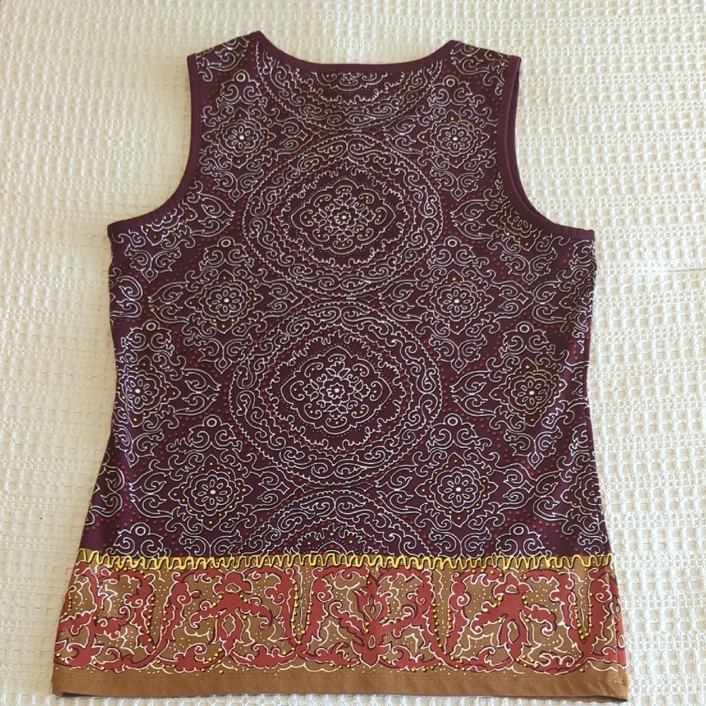 Athleta Purple Brown Graphic Sleeveless Tank Top - Picture 3 of 6
